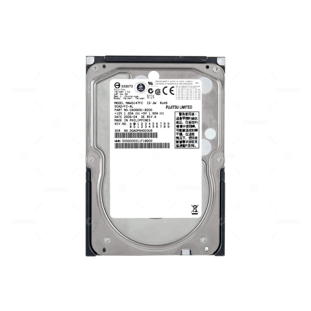 MAW3147FC FUJITSU HARD DRIVE 147GB 10K 2GB FC 3.5 LFF CA006691-B200